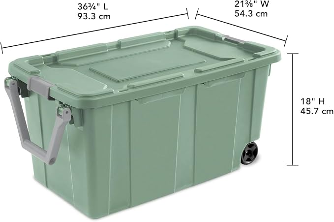 Storage Bin 40 Gallon 160 Qt Wheeled Industrial Tote Plastic Rolling Stacker - Image 5