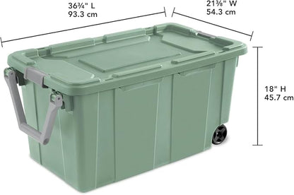 Storage Bin 40 Gallon 160 Qt Wheeled Industrial Tote Plastic Rolling Stacker - Image 5
