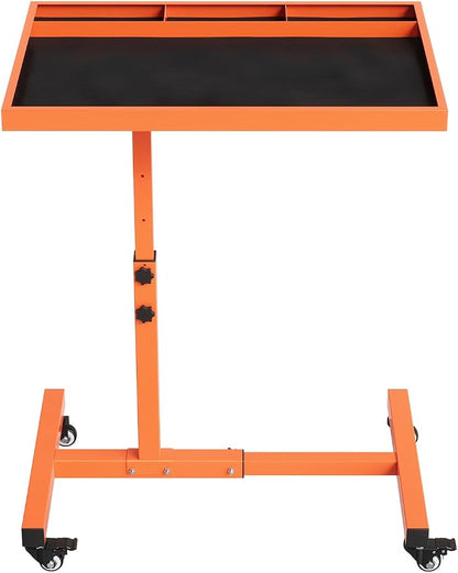 Rolling Tool Tray on Wheels, 220LBS Capacity Steel Mobile Work Table, by Unknown