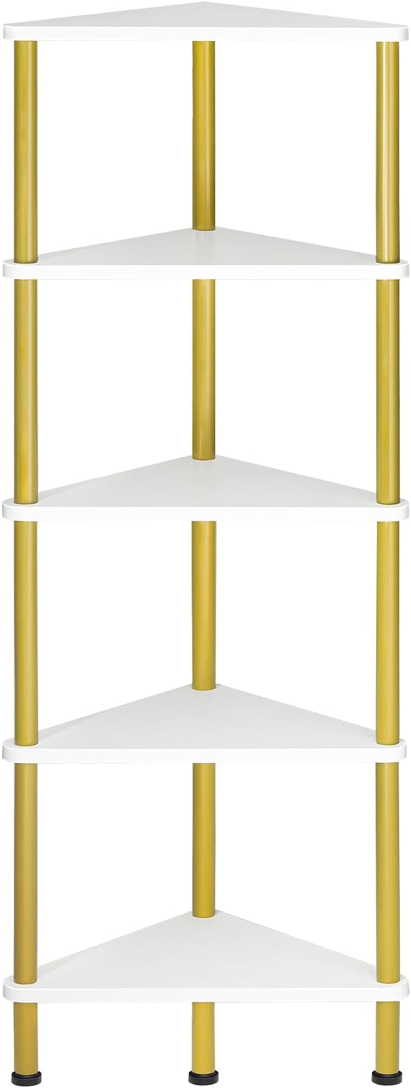 HOOBRO Corner Shelf Stand, Industrial 5-Tier Wall Corner Bookshelf by HOOBRO