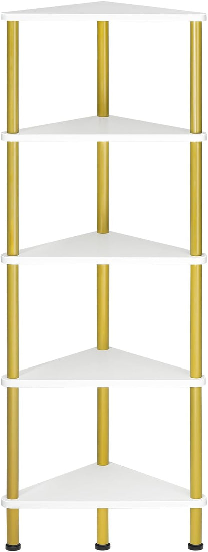 HOOBRO Corner Shelf Stand, Industrial 5-Tier Wall Corner Bookshelf by HOOBRO
