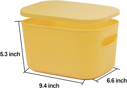 6Pcs Small Storage Bins with Lids, Stackable Plastic Organizer Bin Storage - Image 3