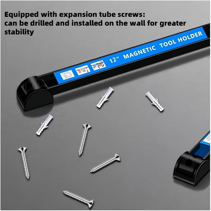 12" Magnetic Tool Holder Strip 4 Pack，Used - Image 6