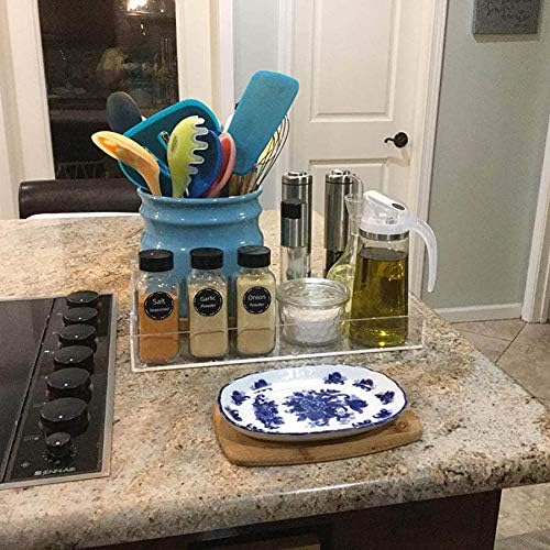NIUBEE Acrylic Serving Tray 11x14 Inches -Spill Proof- Clear Decorative Tray - Image 5