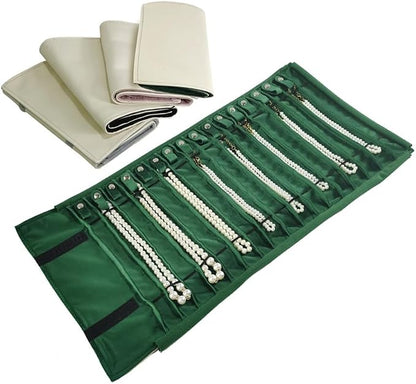 Portable Jewelry Roll Untangled Secure Necklace Travel Storage Bag Displays - Image 2
