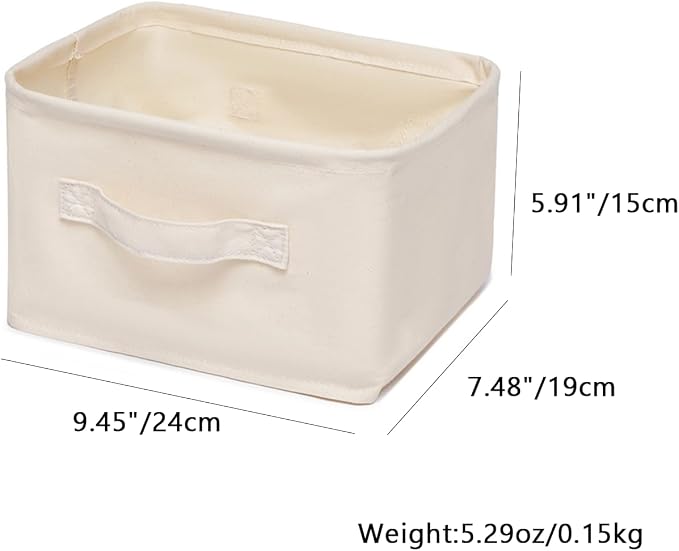 Foldable Storage Bins with Lids Cotton Canvas Rectangular Storage Box Ideal - Image 2