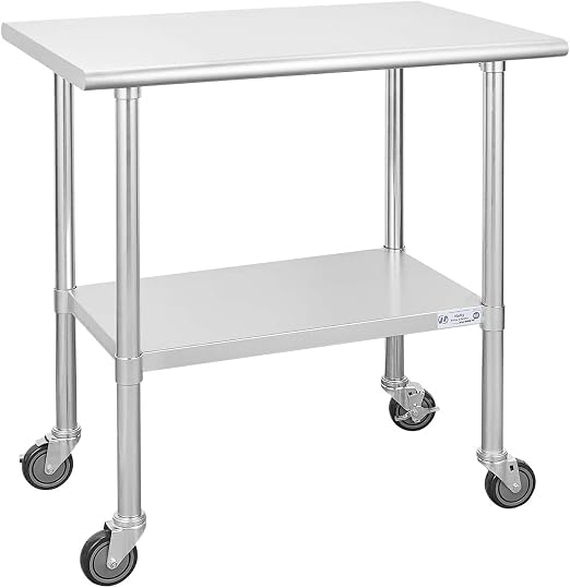 Hally Stainless Steel Table for Prep & Work 24 x 36 Inches by HallySinksTablesH
