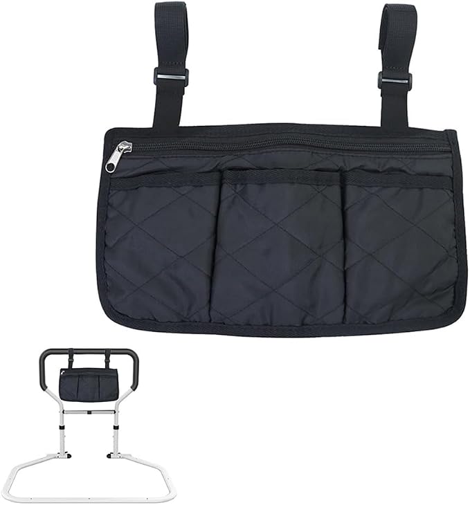 Bed Rails Bag with Cup Holder Phone Pouch 4 Pocket Storage Organizer Bag by Unknown