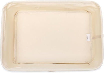 Foldable Storage Bins with Lids Cotton Canvas Rectangular Storage Box Ideal - Image 8