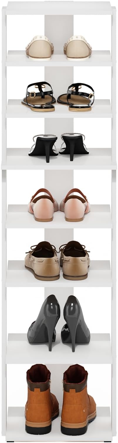 Furinno Compact Vertical Shoe Rack, 8-Tier Narrow Shoe Organizer, Free Standing - Image 5