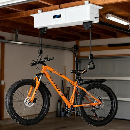 Electric Bike Ceiling Hoist Lift, 50 lbs Capacity, Motorized Dual-Point Garage - Image 2