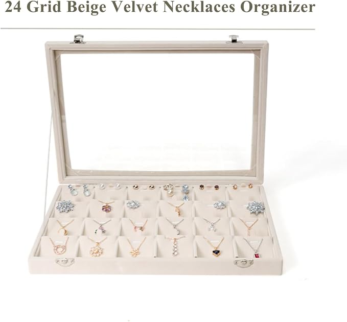 Jewelry Box Necklace Organizer Tray Necklace Display Case - Image 9