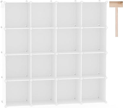 C&AHOME Cube Storage Organizer, 16-Cube Shelves Units, Plastic Storage Cubes by CAHOME