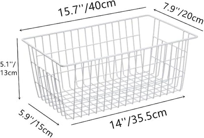 Wire Storage Basket Freezer Organizer Bins Food Storage Metal Baskets - Image 3