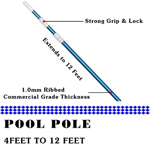 POOLWHALE Professional 12 Feet Blue Anodized Aluminum Telescopic Swimming Pool - Image 3