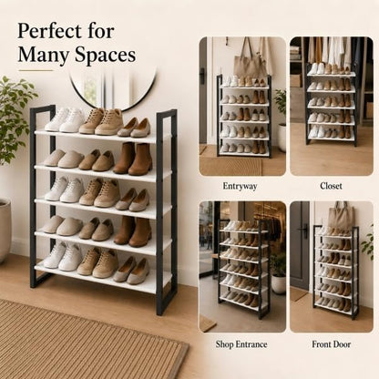 6-Tier Shoe Rack Organizer, Zero-Wobble Metal Frame - Image 4