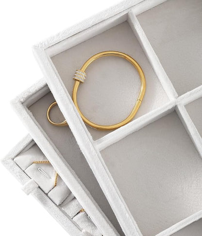 Velvet Stackable Jewelry Display Tray, 12 Grid Watch Bangle Bracelet Storage - Image 5