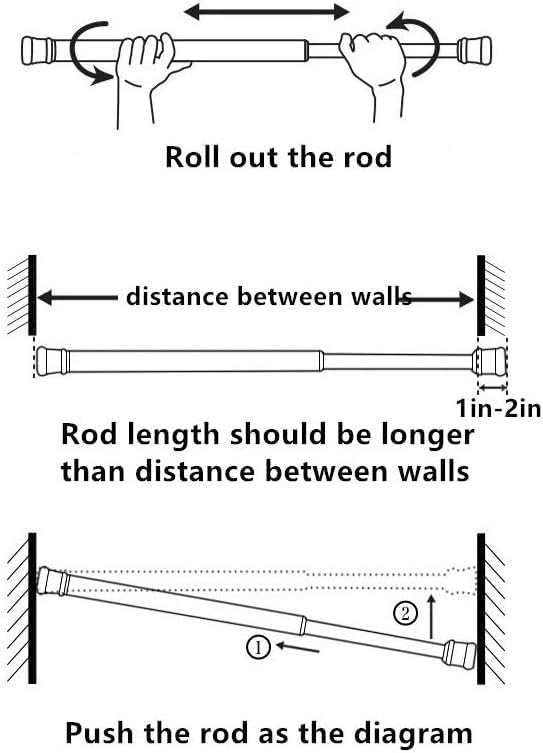 Cupboard Bars Tension Rods, 2 Pack Spring Tensions Rods 28-40 Inches Steel - Image 3
