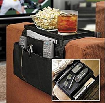 Sofa Armrest Organizer with Cup Holder Tray 6 Pockets TV Remote Control - Image 2