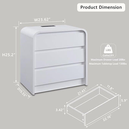 25" Tall Modern Nightstand - Image 2