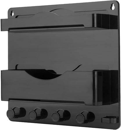 Bedside Wall Shelf with Glasses Hooks ，Adhesive Bedside Organizer Wall Mount - Image 8