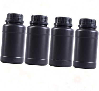 4pcs Black Plastic Chemical Bottles Hdpe Light-blocking Storage Containers - Image 9