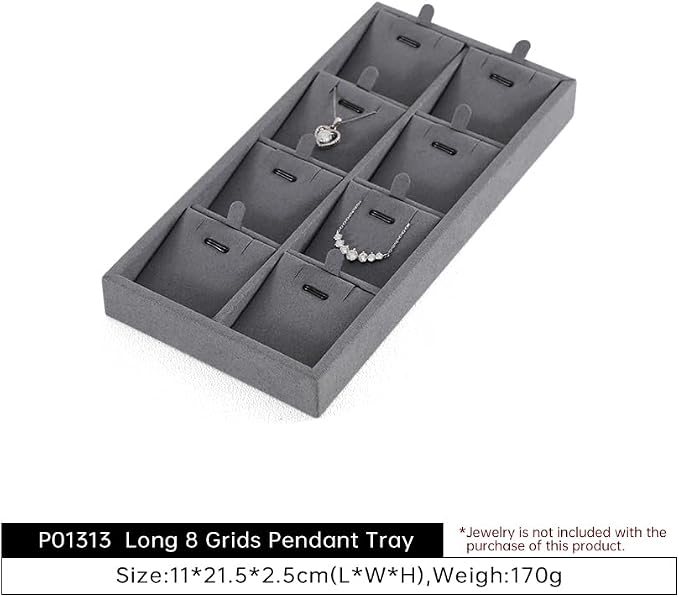 Dark Blue Jewelry Display Tray Ring Necklace Earring Bangle Organizer - Image 6