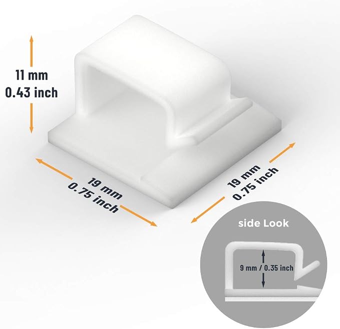 Cable Clips with Strong Self-Adhesive, XIAOXI R Shape Cable Management TV PC - Image 2