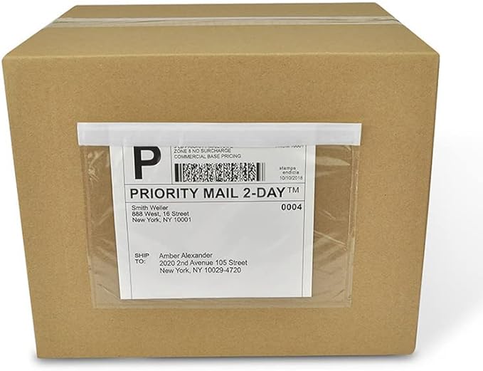BEUYI Clear 7.5'' x 5.5'' Packing List Envelopes, Adhesive Shipping Label - Image 4