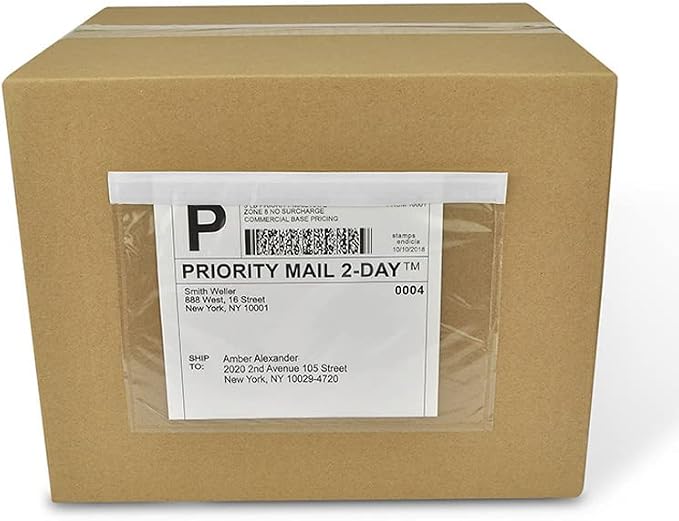BEUYI Clear 7.5'' x 5.5'' Packing List Envelopes, Adhesive Shipping Label - Image 4