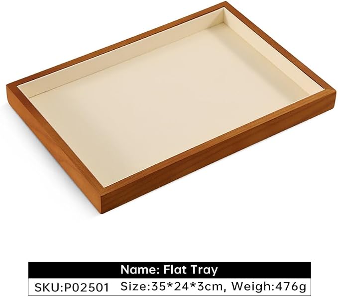 Jewelry Tray, Wood Serving Tray, Luxury Flat Jewelry Display - Image 3