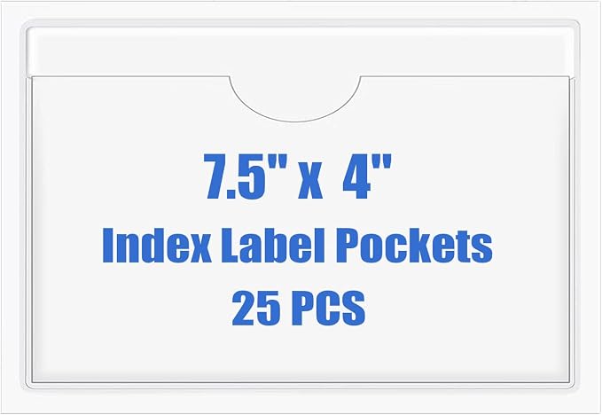 Origin-Joy 25 PCS Self-Adhesive Index Label Pockets by Origin-Joy