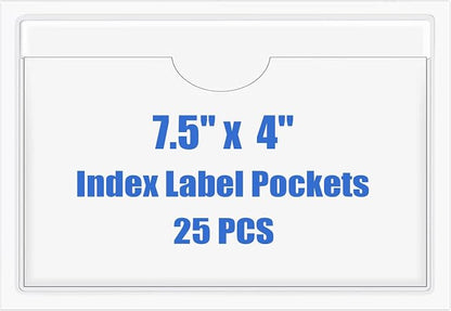 Origin-Joy 25 PCS Self-Adhesive Index Label Pockets by Origin-Joy