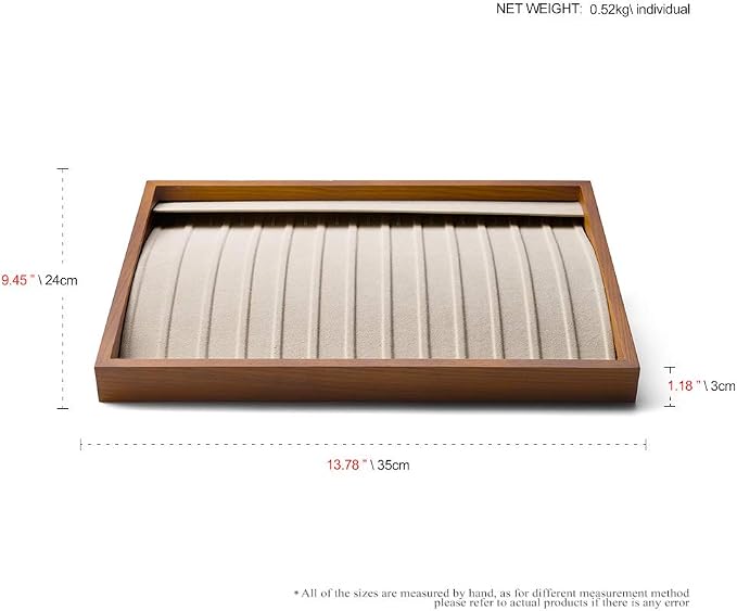 Oirlv Wood 13 Grids Necklace/Bracelet/Pendant Display Tray Jewelry Drawer - Image 7