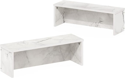 Furinno Helena Kitchen Counter Stackable Organizer Shelf, Marble White - Image 7