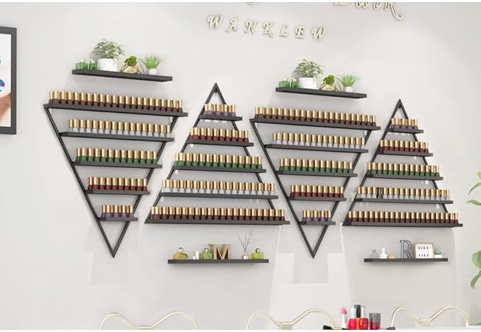 Elegant Gold Wall Mounted Nail Polish Rack - Image 7