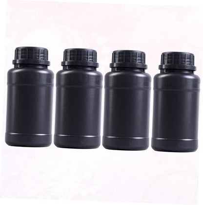 4pcs Black Plastic Chemical Bottles Hdpe Light-blocking Storage Containers - Image 4