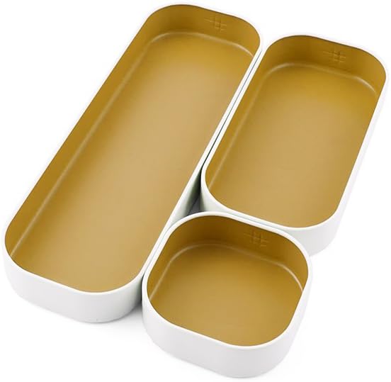 Three by Three Seattle 3 Piece Shallow Metal Organizer Tray Set by ThreebyThreeSeattle