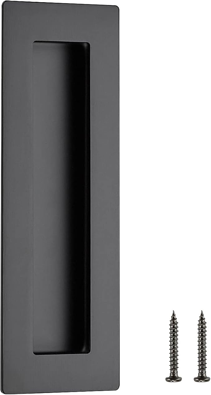 Ravinte 1 Pack Black Sliding Closet Door Handles Black Flush Pulls 5.9in Length by Ravinte