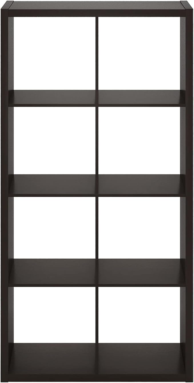 Furinno CUBICLE 8-Cube Book Shelf, Extra Thick Frame Bookshelf, Dark Oak | - Image 12