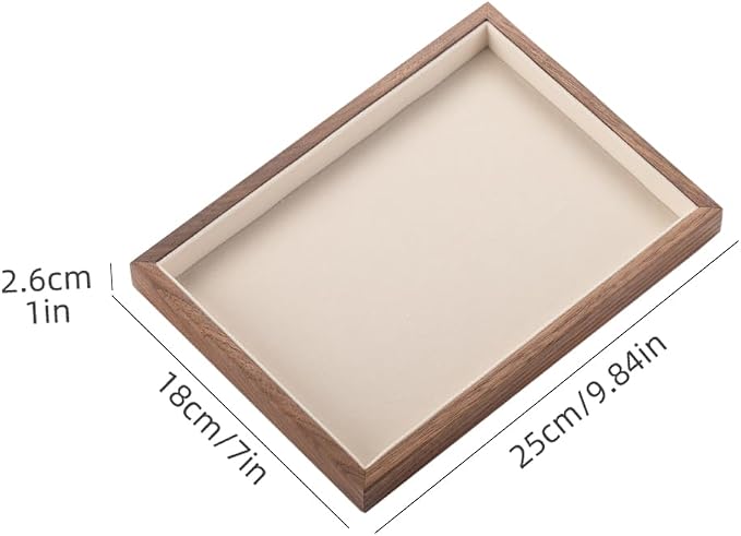 Black Walnut Wooden Flat Jewelry Tray - Image 2