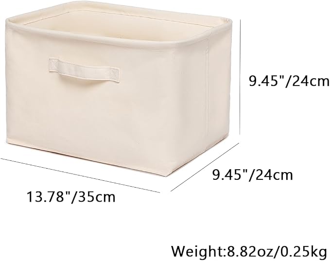 Foldable Storage Bins with Lids Cotton Canvas Rectangular Storage Box Ideal - Image 2