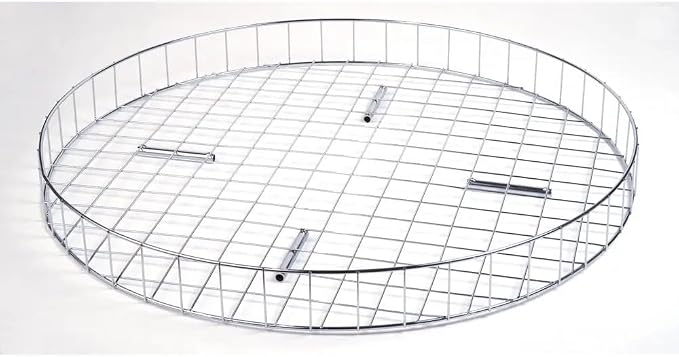 Econoco Folding Round Garment Rack, Adjustable Height Retail Display, Chrome - Image 2