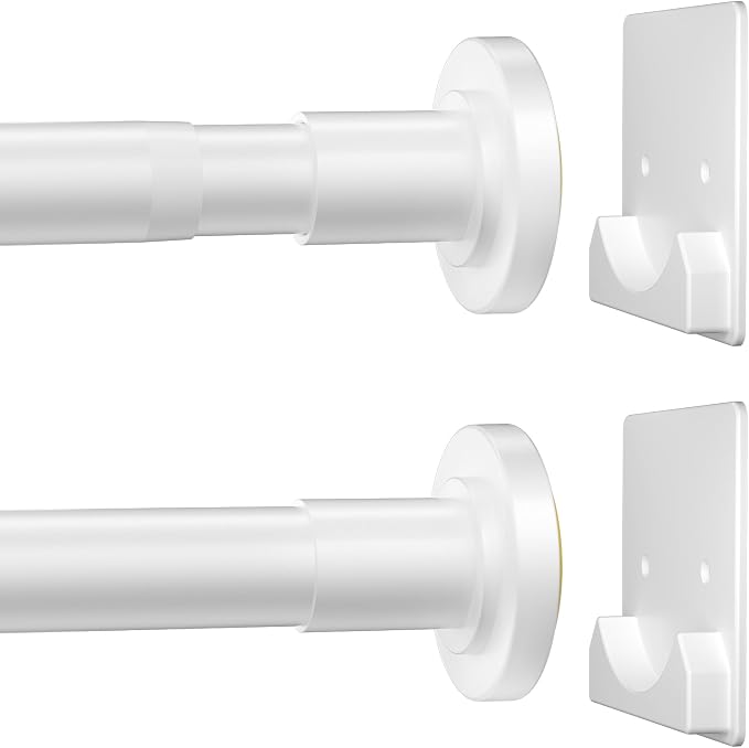 CorkLatta White Shower Curtain Rod, 1 Inch Diameter Stainless Steel Adjustable by CorkLatta