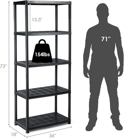 IRONMAX 5-Tier Garage Shelving Unit, Plastic Storage Rack - Image 3
