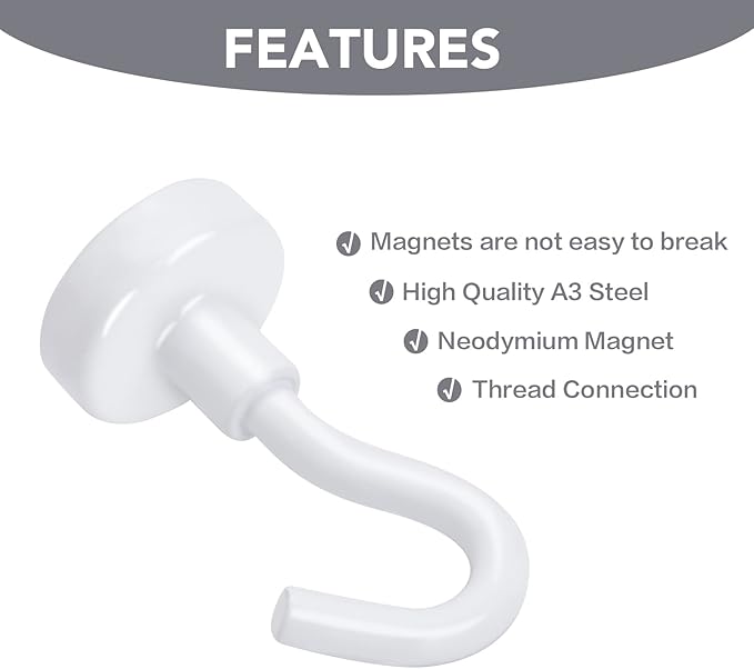 E BAVITE Magnetic Hooks, 30lbs+ 2026 Cruise Cabin Ship Magnet Hook 10 Pack | - Image 3