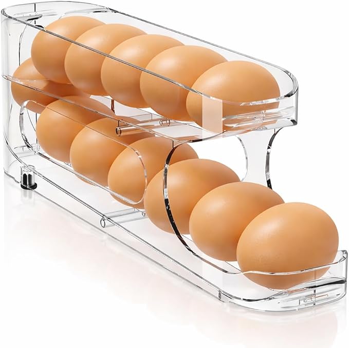 Sotfamily Egg Holder for Fridge, FIFO Egg Roller for Eggs 12 Count, Dispenser by Sotfamily