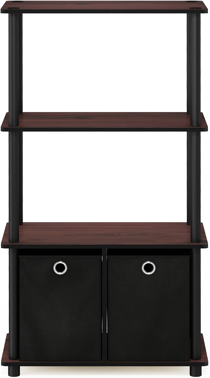 Furinno NW889DC/BK Go Green 4-Tier Multipurpose Storage Rack w/Bins, Dark - Image 6