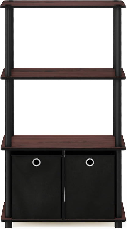 Furinno NW889DC/BK Go Green 4-Tier Multipurpose Storage Rack w/Bins, Dark - Image 6