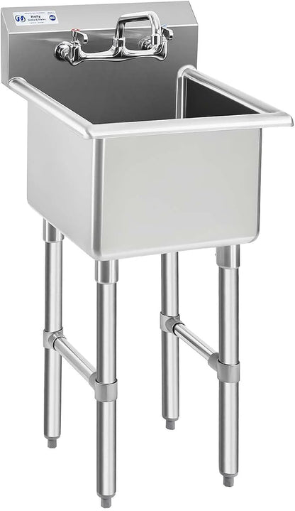 HALLY Commercial Stainless Steel Sink 1 Compartment NSF Prep & Utility Sink by HallySinksTablesH